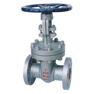 Lance Valves cast steel gate valve, Class 300 flanged, WCB body with bolted bonnet and handwheel operator