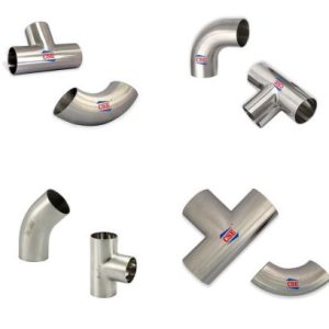 Lance Valves stainless steel sanitary tube fittings including tees and elbows for food and beverage processing